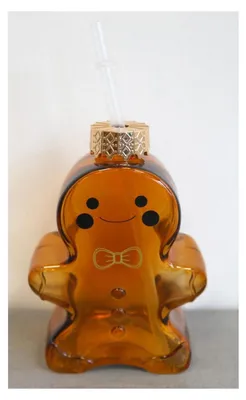 Produktbild von BURI Trinkglas Lebkuchenmännchen Trinkhalm Winter Motiv Geschirr Trinken Advent