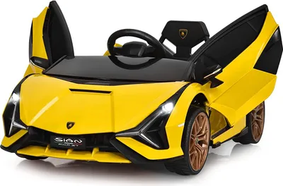 Produktbild von Lamborghini 12 V Elektrofahrzeug Kinder mit 2,4 Ghz Fernbedienung, Elektroauto, Kinderauto mit MP3, ab 3 Jahre (Gelb)