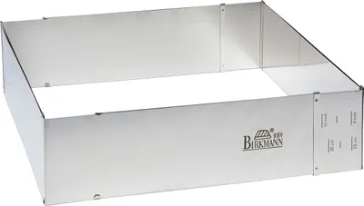 Produktbild von BIRKMANN Backrahmen, rechteckig, verstellbar 22 x 25 cm – 43 x 48 cm, Edelstahl, extra hoher Rand, Sp
