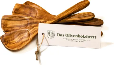 Produktbild von Pfannenwender aus Olivenholz mit Mulde und Ecke 35 cm