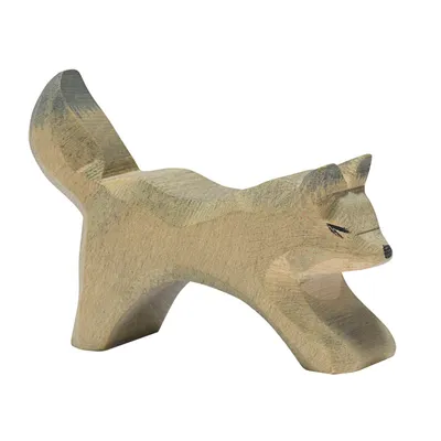 Produktbild von Ostheimer Holzfigur Wolf, spielend, aus massivem Holz, handgefertigt, 5 cm hoch