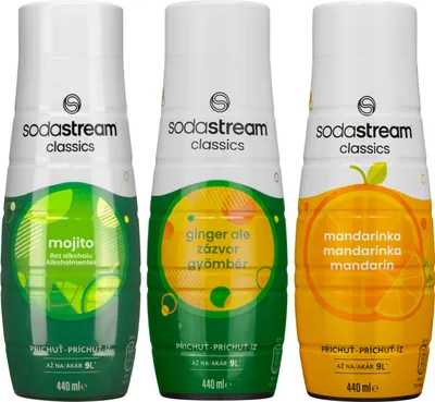 Image de Sodastream Mojito + Ginger Ale + sirop de mandarine, 440 ml, 3 pièces