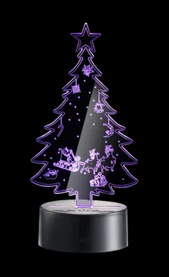 Produktbild von LED Deko Acryl Leuchte mit Touch-Sensor im Weihnachtsmotiv, 7 Farben, Farbwechsel, Timer, Weihnachtsdeko mit Beleuchtung (Tannenbaum)