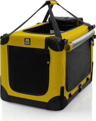 Produktbild von Maelson Soft Kennel, Weicher Haustierträger, Zwinger-Haustiertransportbox, Hund, Ober- & Vorderseitenbefüllung, Gelb, Einfarbig