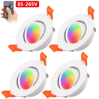 Produktbild von 4pc 3w Led Einbaustrahler 230v Led Spots Deckenleuchte Flach Deckenspots RGB Dimmbar Badezimmer Decke Scheinwerfer Einbauleuchten Decken Led Strahler
