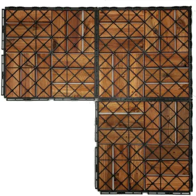 Produktbild von Akazien Holzfliesen 1 m² Steckfliesen 30x30 cm für Terrasse und Balkon