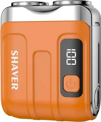 Produktbild von INF Mini Elektrorasierer mit Digitalanzeige - Tragbarer Reise Rasierer für Damen & Herren Orange