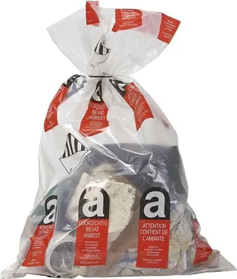 Zdjęcie produktu dla 10x worek na azbest LDPE przezroczysty | 80x120 | 25 kg | 80 l | Worki typu big bag na azbest | Worki na azbest | Worki na odpady azbestowe Polietylen o grubości 100 mikronów
