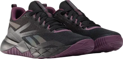 Produktbild von Reebok NFX Damen Trainingsschuhe aus Textil, Schwarz-Lila, mit Schnürverschluss