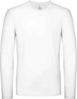 Produktbild von B&C Herren Langarm-T-Shirt #E150 RW6527 (S) (Weiß)