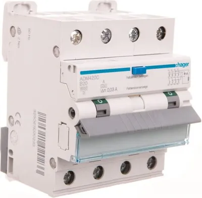 Image de RCBO 4P B20A 0,03A Type A 6kA RCBO ADM420C Disjoncteur différentiel