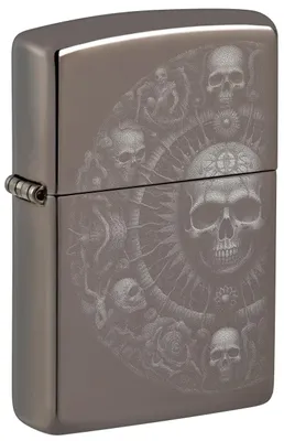 Obrázok produktu pre Zapa?ova? Zippo Black Ice Skull Mandala benzínový vetruodolný s motívom Photo Image