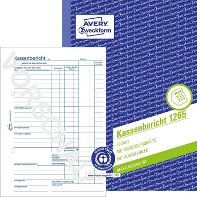 Produktbild von Kassenbericht A5 RC 50 Originale Packung mit 10 Stück