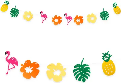 Produktbild von Oblique Unique Hawaii Girlande Sommer Party Deko Banner mit Flamingos Ananas Blumen