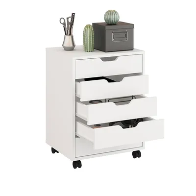 Produktbild von KOMTO Rollcontainer mit 5 Schubladen Weiß – Bürocontainer, Schubladenschrank mit Rollen, Aktenschrank & Rollschrank für Office | ROLVO 49 x 40 x 65,5