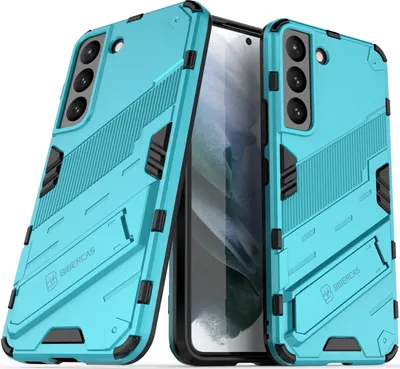 Produktbild von Armor Hülle für Samsung Galaxy S22 , Hybrid PC TPU Bumper Stoßfestes Schutzhülle mit Standfunktion Blau