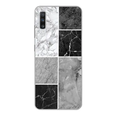 Produktbild von MuchoWow® Handyhülle Schutzhülle Hülle für Samsung Galaxy A70 Marmor - Schwarz - Weiß Silikon Softcase Handy Hülle - Schutzhaube
