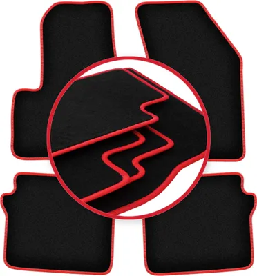Obrázek produktu pro velurové rohože pro:  Chrysler Sebring III (2007-2010) černé červeným lemováním