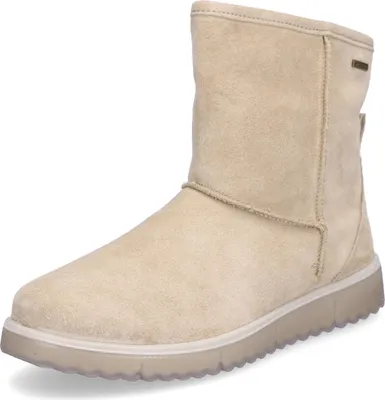 A single beige boot is shown against a white background.