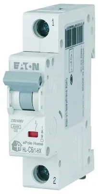 Immagine prodotto di Interruttore automatico di sovracorrente 1P C 6A 6kA AC xPole Home HN-C6/1 194828 Eaton