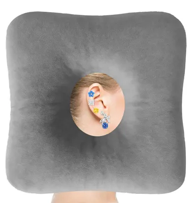 Image de Coussin en forme de beignet pour un confort optimal des oreilles, idéal pour les personnes dormant sur le côté