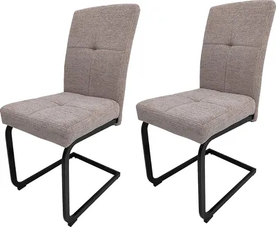 Two dining chairs shown from a front-side angle against a white background.