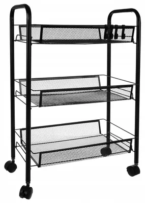 Produktbild von RUHHY 24749 Mobiles Küchenregal / Küchenwagen mit 3 Ebenen, schwarz