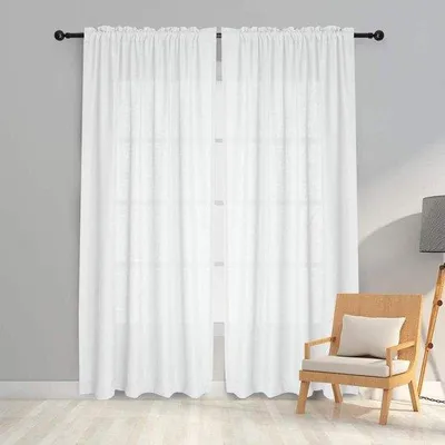 Produktbild von Famanu Voile Gardinen Beige - Set von 2, 225x140cm