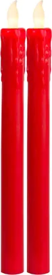 Produktbild von Weihnachtsdekoration SET 2XLED-KERZE PRESSE LED 2X0,064W Wachs, Kunststoff rot H:25cm Ø2.3cm mit Schalter ein/aus
