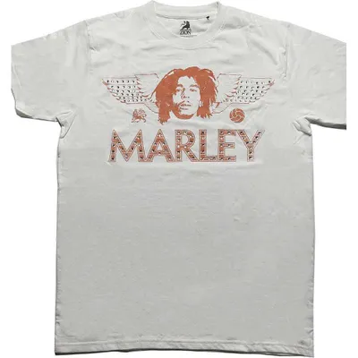 Productafbeelding van Bob Marley Wings (Versierd) T-shirt met korte mouwen, wit, maat M