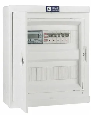Produktbild von Aufputz-Baustromverteiler Hilark, Energiezähler 3-phasig, Sicherung B16 1P, Voltmeter