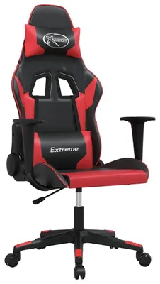 Produktbild von vidaXL Gaming-Stuhl mit Massagefunktion Schwarz und Rot Kunstleder
