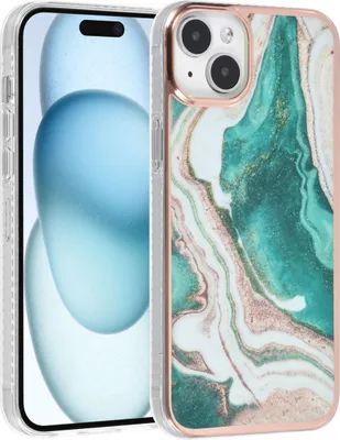Produktbild von UNIQ Accessory iPhone 15 Plus TPU Back Cover - Marble Green