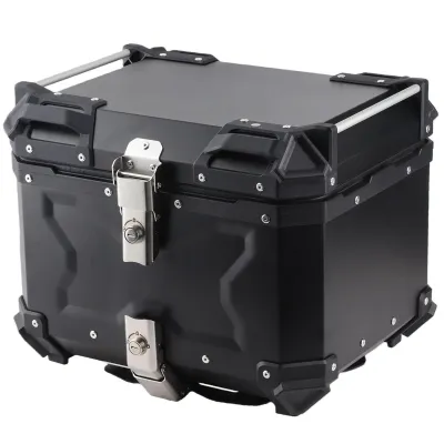 Produktbild von Top Case 45L Motorradkoffer aus Aluminiumlegierung, wasserdicht stoßdämpfend, Doppelverriegelungsdesign, mit 2 Schlüsseln, Abnehmbare Innenverkleidung