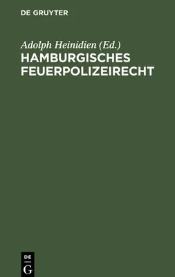 Produktbild von Hamburgisches Feuerpolizeirecht