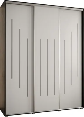 Produktbild von MEBLE KRYSPOL Davos 8 Schrank, drei Türen - 235,2x190x45 cm - Schwarz Weiß Silber