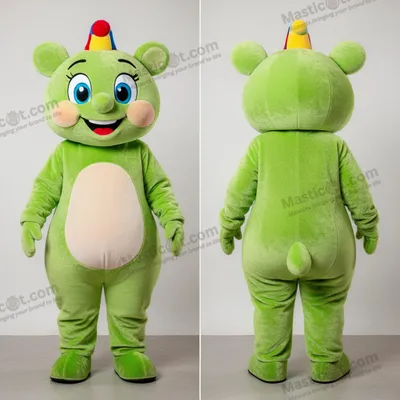 Image de Mascotte MASTICOT ludique verte citron pour jonglage