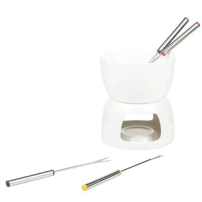 Produktbild von Schokoladenfondue-Set, Schokoladenfonduebecher, 4 Personen, Schokoladenschmelzbecher aus Keramik, Schokoladen- und Käsefondue