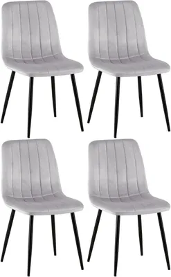 Produktbild von 4er Set Stühle Dijon Samt grau
