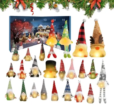 Obrázok produktu pre Detský Adventný Kalendár Škriatok Mäkký Plyšový Vtipný Vianočný Kalendár
