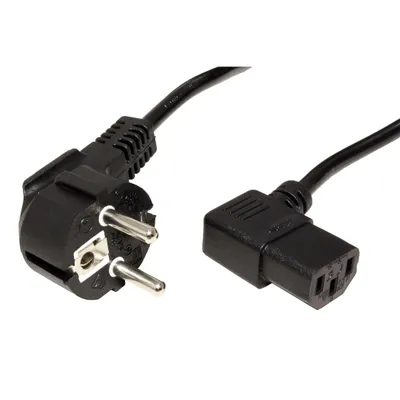 Obrázek produktu pro STANDARD Kabel síťový, CEE 7/7(M) - IEC320 C13, 90°, 1,8m, černý (19.96.2307)