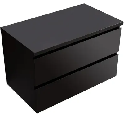 Obrázek produktu pro Koupelnová skříňka Carole + deska pod umyvadlo Navira Pro - 36 mm - černá matná - 80x51,6x46 cm