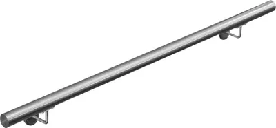 Produktbild von V2Aox Handlauf Treppengeländer aus Edelstahl, Durchmesser: 4,2 cm, Rostfrei & Wetterfest, Inklusive Montagematerial, Halter, Länge:130 cm