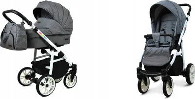 Produktbild von BabyLux® Color Lux | 2in1 Kinderwagen Set | Grey Flex | Kombikinderwagen | Kinderwagenset | Bugg