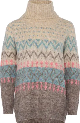 Image de Pull pour femme Jalene - marron clair multicolore, XS/S