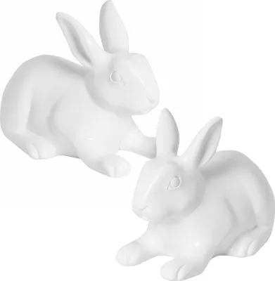 Produktbild von Pottery Pots 2er Set Deko-Hase ROGER Größe S + M weiß Fiberglas Deko Haus Garten