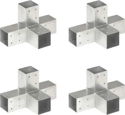 Produktbild von Pfostenverbinder 4 Stk. X-Form Verzinktes Metall 71 x 71 mm