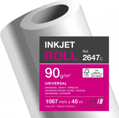 Obrázok produktu pre Rolka pre atramentový plotter Clairefontaine, (Š)1 067 mm x (D)45 m