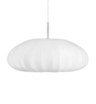 A white pendant light fixture against a white background.