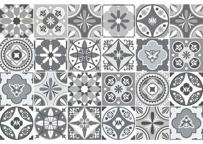 Obrázek produktu pro Samolepicí nálepky na obklady do kuchyně a koupelny – 24 nálepek ve stylu cementových obkladů, design Azulejos Arcangelo – 24 nálepek, 15 x 15 cm